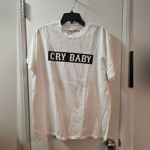 Cry Baby Women's Short Sleeve Tee - White with Black Logo